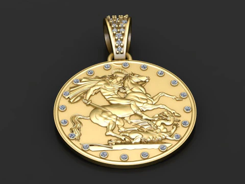 ROUND HOURS GOLD PENDANT 3D Print Model
