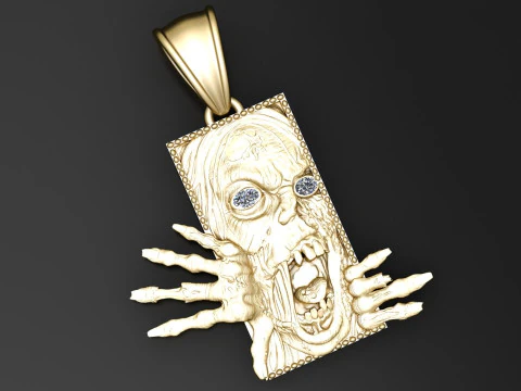 CIONDOLO VOLTI QUADRATI Modello di stampa 3D