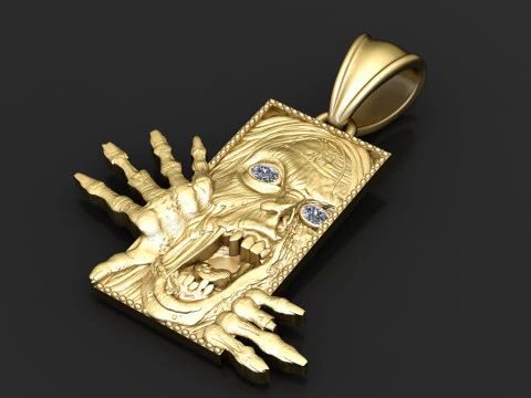 SQUAR FACES PENDANT 3D Print Model
