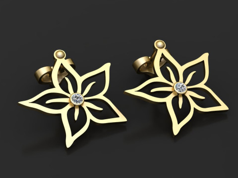 STAR FLOWER PENDANT 3D Print Model