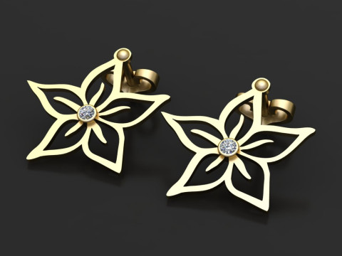 STAR FLOWER PENDANT 3D Print Model