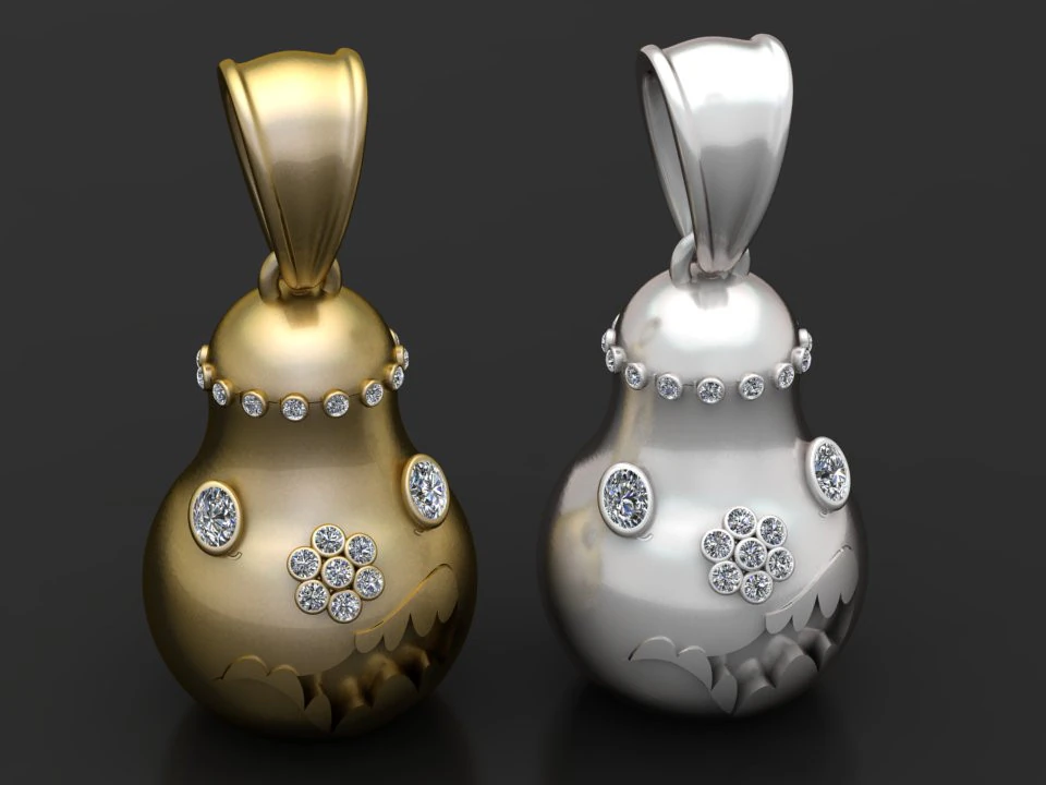 3D GOLD PENDANT 3D Print Model .c4d .max .obj .3ds .fbx .stl .blend 