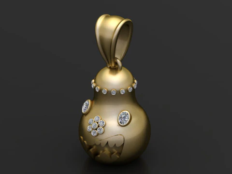 3D GOLD PENDANT 3D Print Model