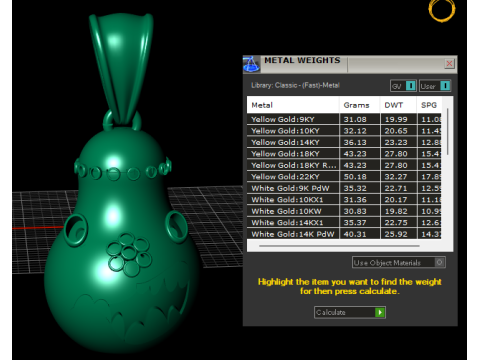 3D GOLD PENDANT Model Cetak 3D