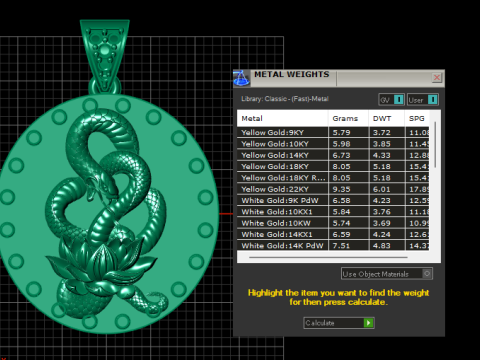 圆形蛇形吊坠 3D 打印模型