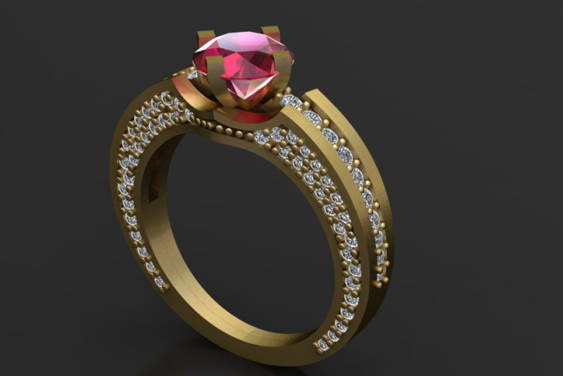 3D GOLD RING PENDANT 3D Принт Модель .c4d .max .obj .3ds .fbx .stl .blend