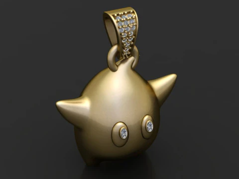 3D ゴールド ペンダント 3Dプリントモデル