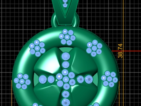 ROUND DIAMOUND GOLD PENDANT 3D Print Model