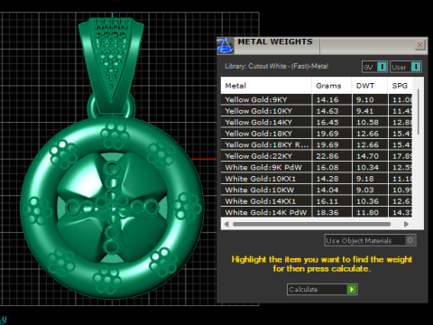 ROUND DIAMOUND GOLD PENDANT 3D Print Model