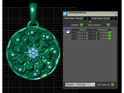 Round Gold Pendant 3D Printable Model Model Cetak 3D
