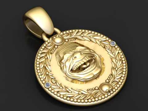 ROUND MEN FACES GOLD PENDANT 3D Print Model