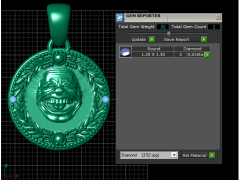 ROUND MEN FACES GOLD PENDANT 3D Druckmodell