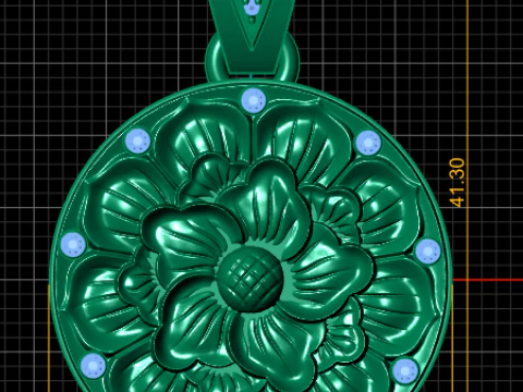 Round Gold Pendant 3D Print Model