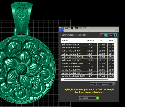 Round Gold Pendant 3D Print Model