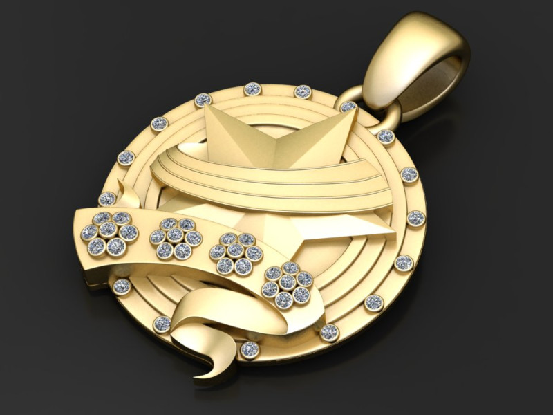 STAR GOLD PENDANT 3D Print Model .c4d .max .obj .3ds .fbx .stl .blend 
