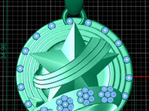 STAR GOLD PENDANT 3D Print Model