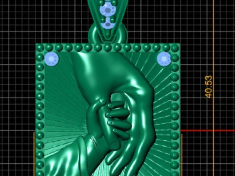 Square Hand Pendant 3D Printable Model Modello di stampa 3D