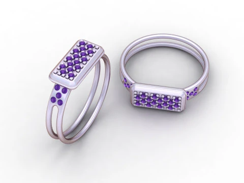 Dual-band gold ring 3D Print Model
