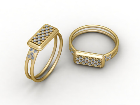 Dual-band gold ring Model do druku 3D