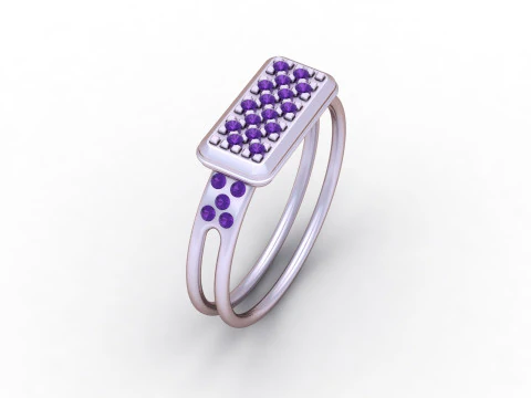 Dual-band gold ring 3D Print Model