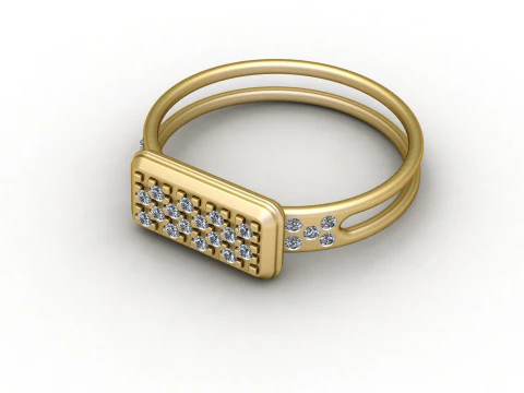 Dual-band gold ring 3D Print Model