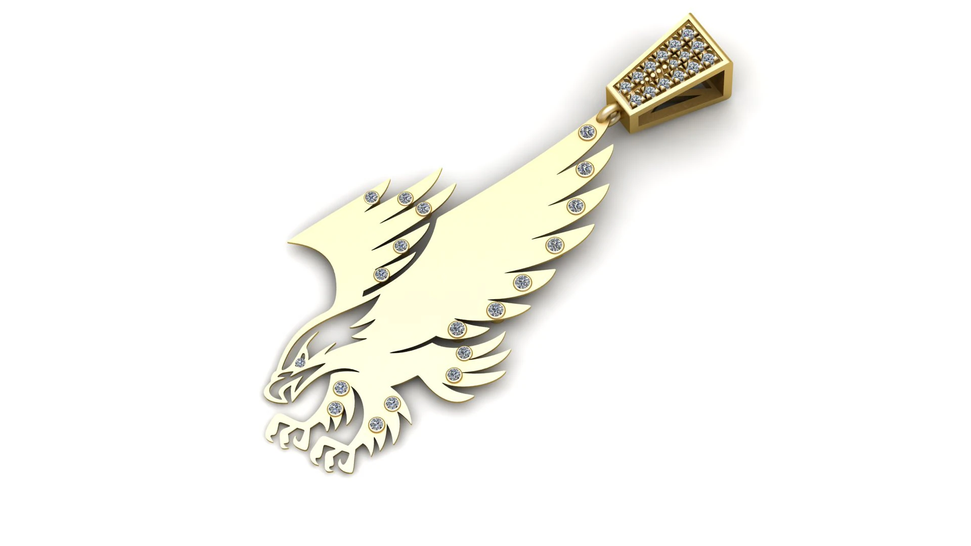 Eagle Soar gold pendant 3D Print Model .c4d .max .obj .3ds .fbx .stl .blend
