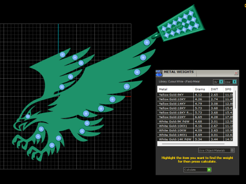 Eagle Soar gold pendant Modello di stampa 3D