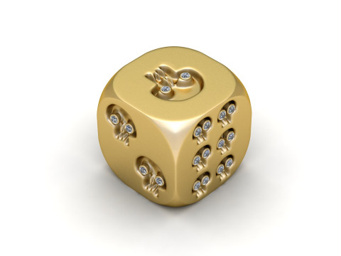 Skull Dice Pendant 3D प्रिंट मॉडल