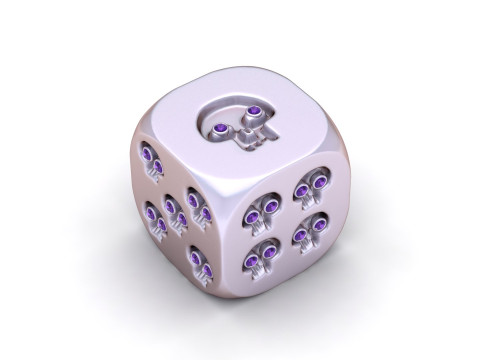 Skull Dice Pendant 3Dプリントモデル