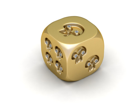 Skull Dice Pendant 3Dプリントモデル