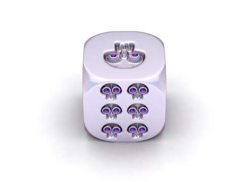 Skull Dice Pendant 3Dプリントモデル