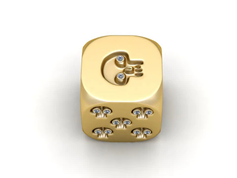 Skull Dice Pendant 3D Print Model