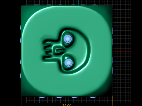 Skull Dice Pendant 3Dプリントモデル