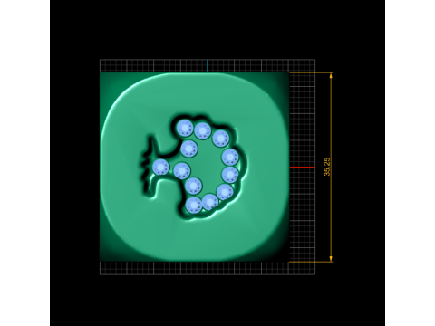 Elephant Skull Dice Model Cetak 3D