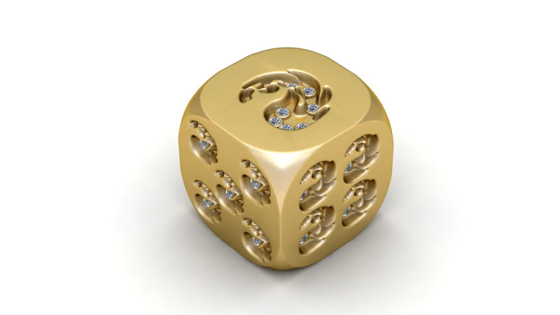 Snake Skull Dice 3D Print Model .c4d .max .obj .3ds .fbx .stl .blend