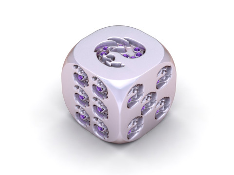 Snake Skull Dice 3D Print Model