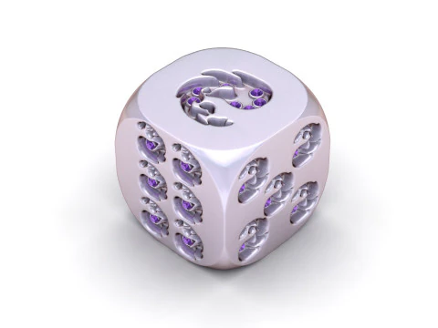 Snake Skull Dice 3D Print Model