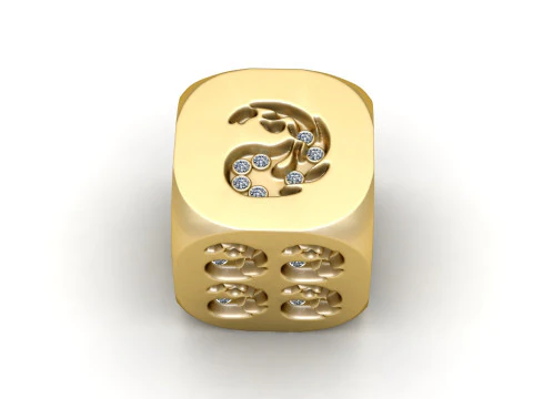 Snake Skull Dice 3D Print Model
