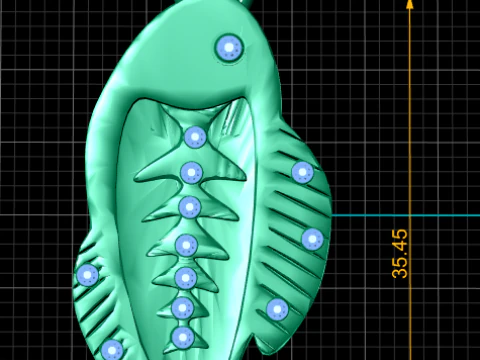 Fish Bone Diamond Pendant 3D Print Model