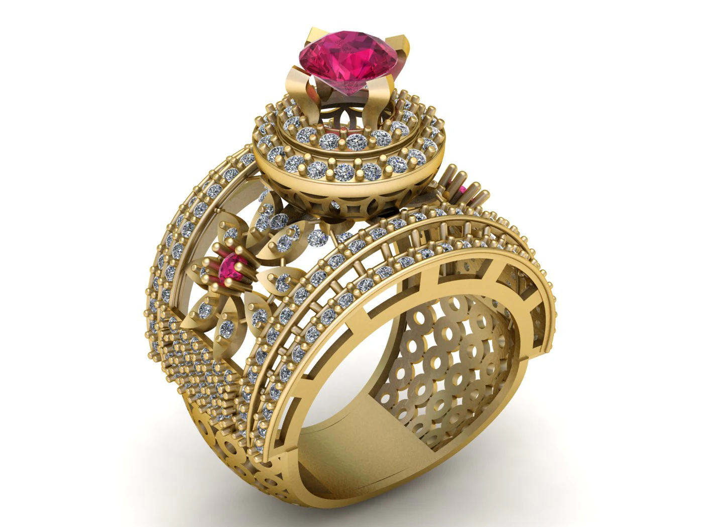 3D GOLD RING 3D Printable Model 3D Print Model .c4d .max .obj .3ds .fbx .stl .blend