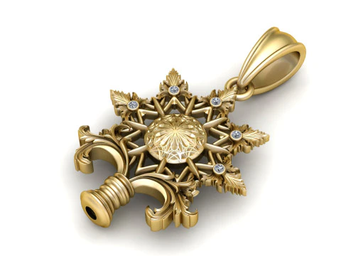 3D GOLD PENDANT 3D Printable Model 3D Print Model