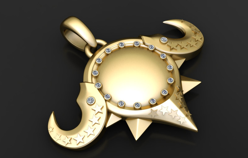3D GOLD PENDANT Modèles 3D en vedette .c4d .max .obj .3ds .fbx .stl .blend