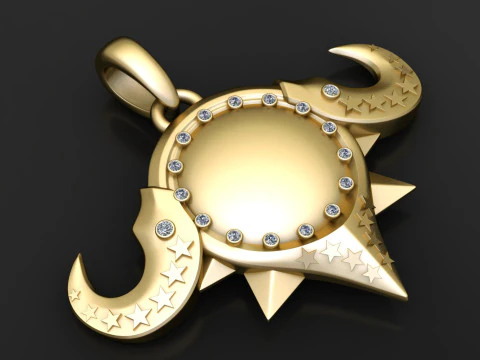 PENDENTIF EN OR 3D Modèles 3D en vedette