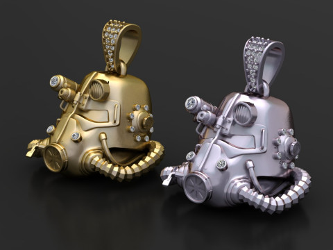 ROBBOT GOLD PENDANT Model Cetak 3D