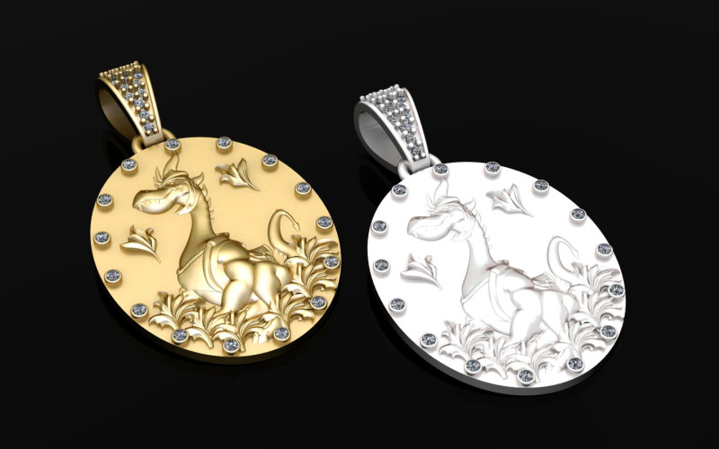 3D GOLD PENDANT Modello di stampa 3D .c4d .max .obj .3ds .fbx .stl .blend 
