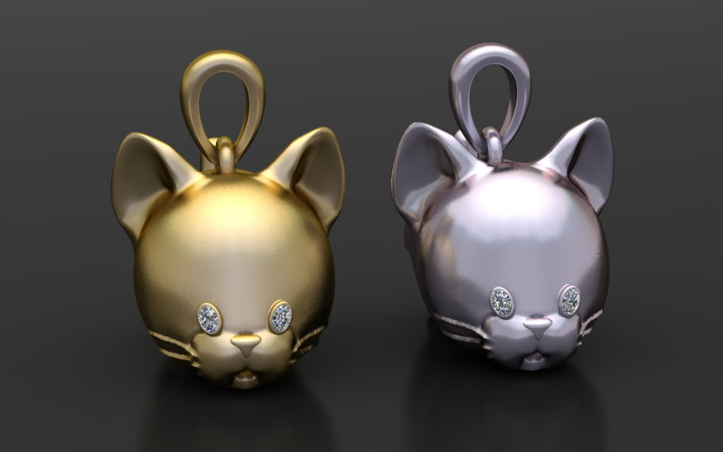 CAT GOLD PENDANT 3D Принт Модель .c4d .max .obj .3ds .fbx .stl .blend