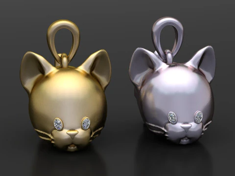 PINGENTE GATO OURO Modelo de Impressão 3D