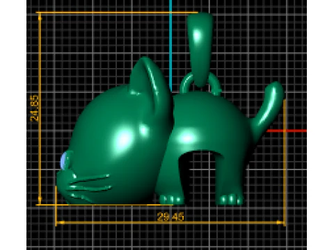 PINGENTE GATO OURO Modelo de Impressão 3D