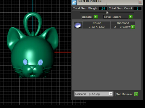 PINGENTE GATO OURO Modelo de Impressão 3D