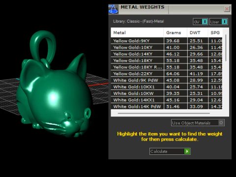 PINGENTE GATO OURO Modelo de Impressão 3D